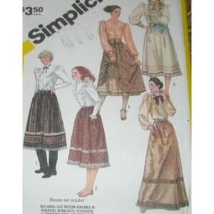 Simplicity 5766 Pattern Skirt Pettycoat Miss 12-16 Uncut Prairie Versatile Midi